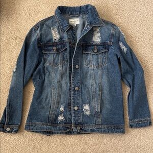 Haute Monde Blue Distressed Jean Jacket